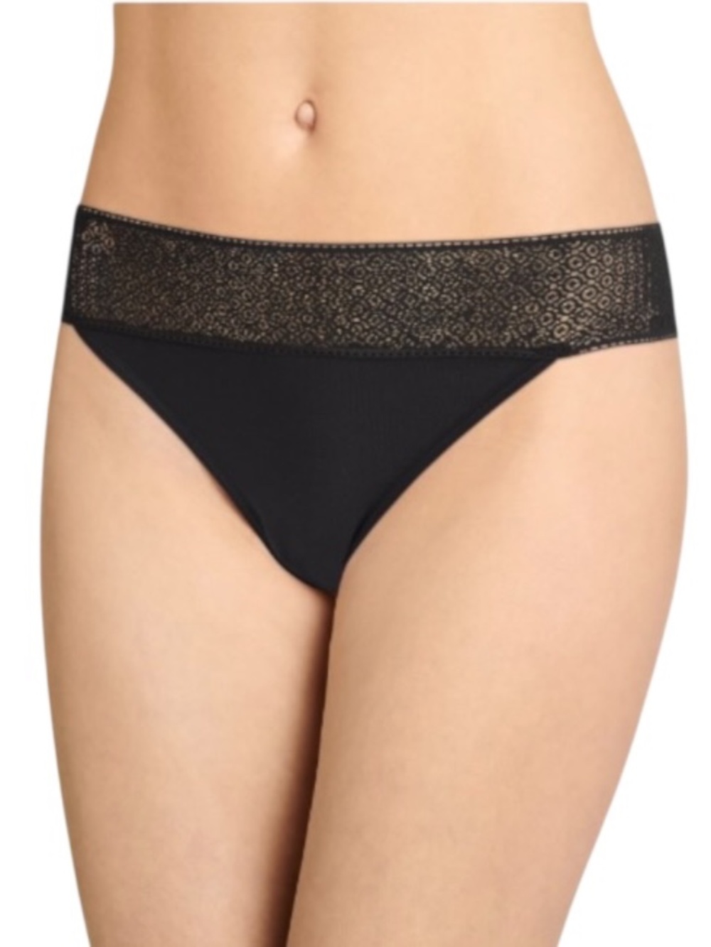 Jockey Women S Soft Touch Lace Modal Thong, Black Size S, M - NWT